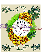 พวงหรีดนาฬิกา ประดับดอกไม้ประดิษฐ์